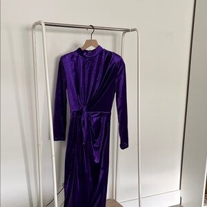 Elegant Purple Long Sleeve Dress